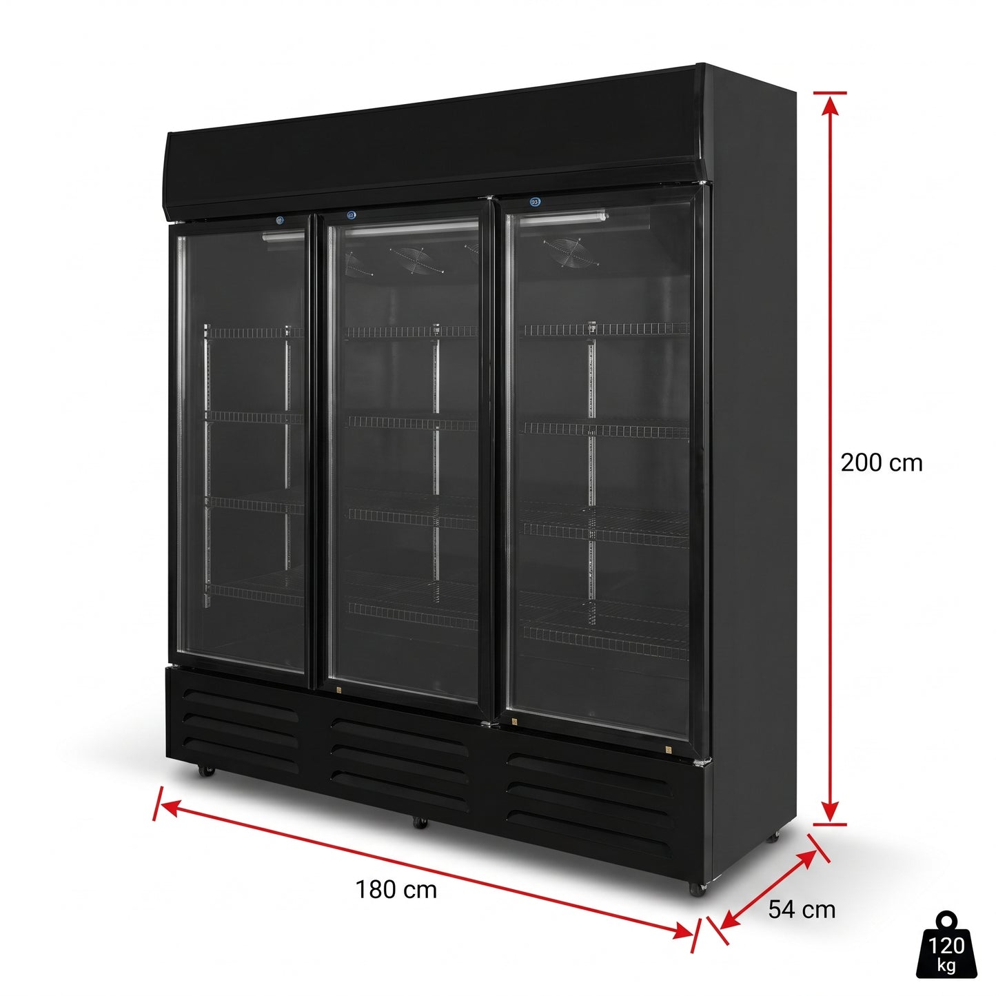 FREEZE. B-Ware Getränkekühlschrank NineThirty M mit Glastüren, 800 L Kapazität, Energieeffizienz C, abschließbar, mit Rollen