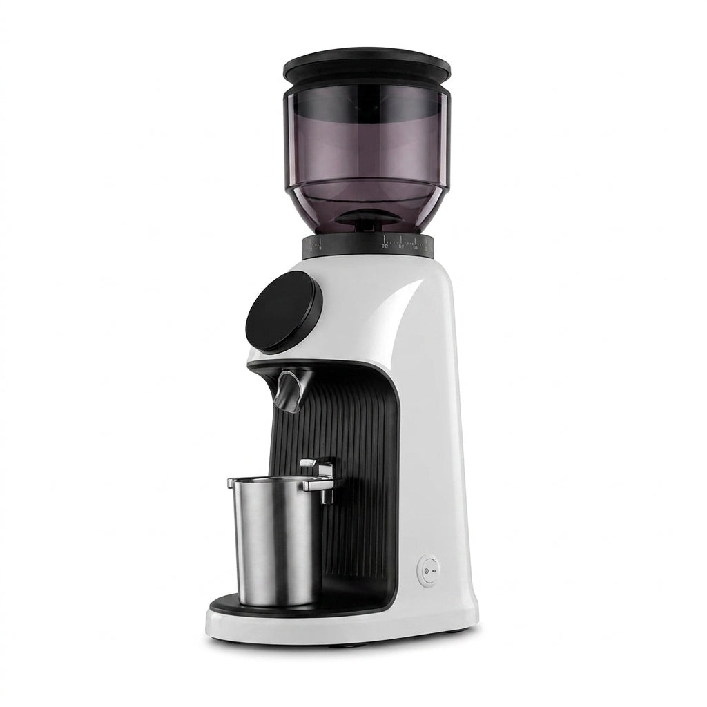 GF64 Kaffeemühle, Berühmtes White Label, Elektrische Einzeldosis-Kaffeemühle, Nahezu Retentionsfrei (Weiß)