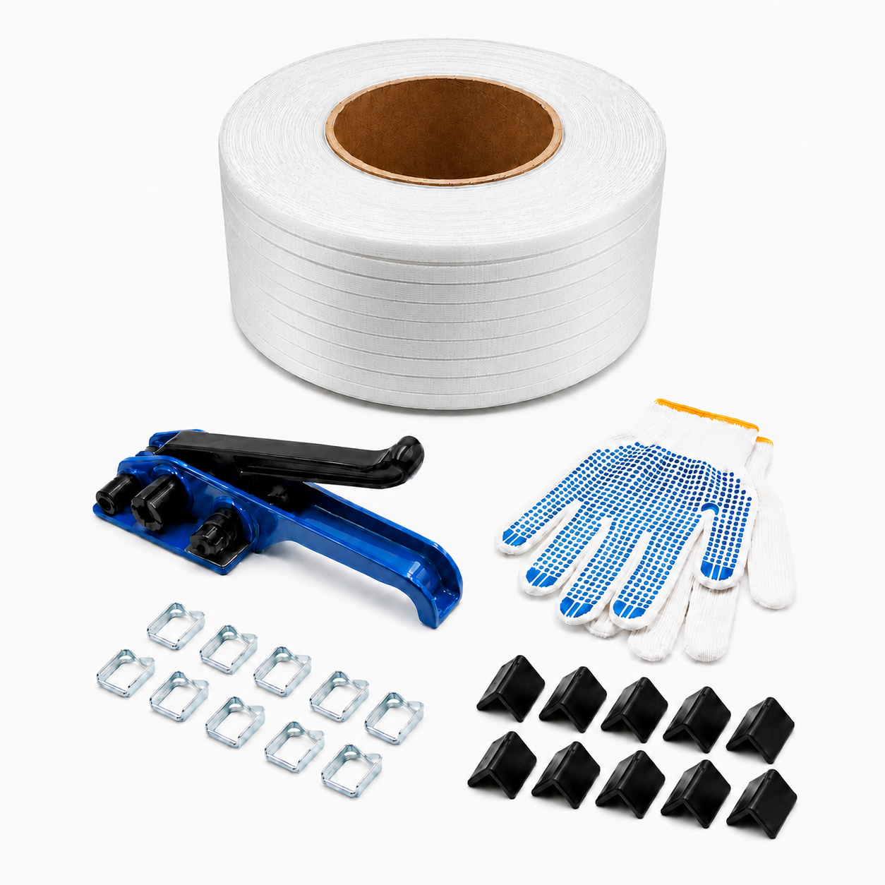 LastWerk Verpackungswerkzeug-Set aus Metall und Kunststoff, Professionelles Umreifungsgerät, robust und vielseitig einsetzbar, ideal für Transport und Lagerung