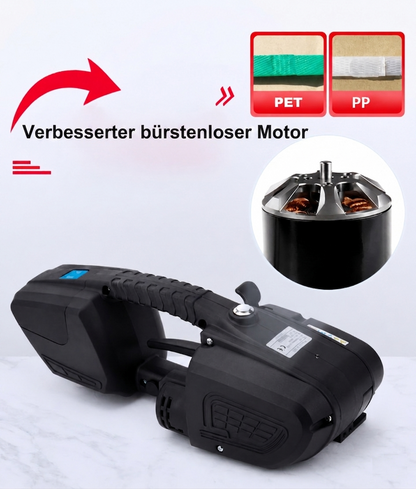 LastWerk V3 Akku-Umreifungsmaschine für PP/PET-Bänder 13–16 mm – elektrisches vollautomatisches Umreifungsgerät mit 600–3200 N Spannkraft, 14,4 V 4000 mAh Akku, für Kartons, Paletten & Verpackung