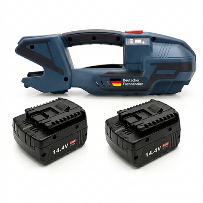 Lastwerk V2 Akku Umreifungsgerät für PP & PET Band 13–16 mm – Elektrisches Hand Umreifungsgerät mit 2x 4000 mAh Akku, 3200 N Spannkraft, Halbautomatische Verpackungsmaschine