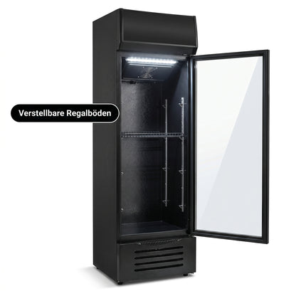 FREEZE. B-Ware Getränkekühlschrank TwoFifty M mit Glastüren, 250 L Kapazität, Energieeffizienz C, abschließbar, mit Rollen