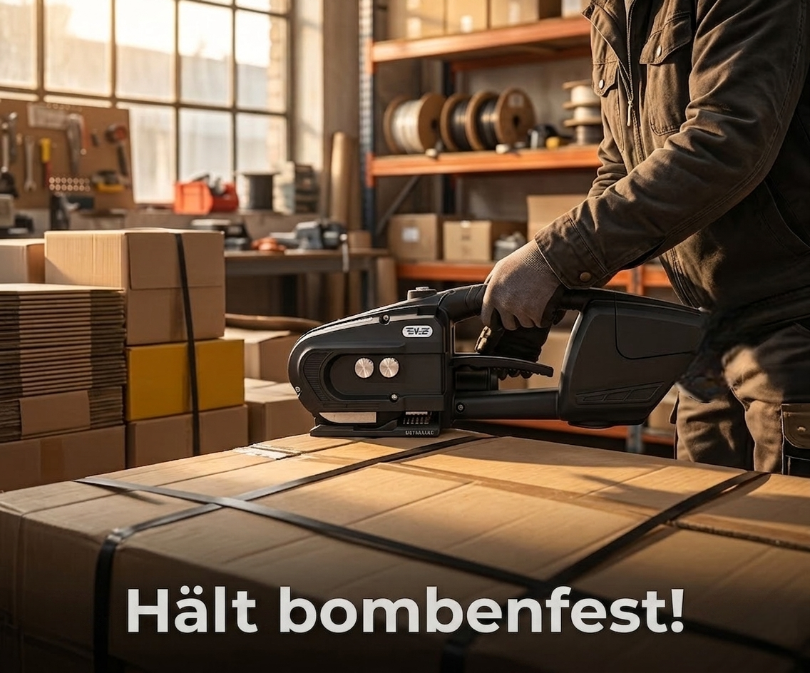 LastWerk V3 Akku-Umreifungsmaschine für PP/PET-Bänder 13–16 mm – elektrisches vollautomatisches Umreifungsgerät mit 600–3200 N Spannkraft, 14,4 V 4000 mAh Akku, für Kartons, Paletten & Verpackung
