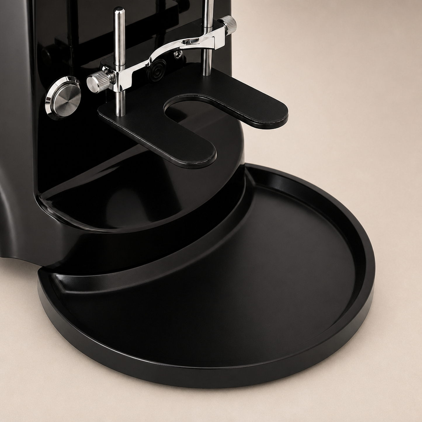 ROASTLY CK74 Elektrische On‑Demand Espressomühle – Scheibenmahlwerk mit stufenloser Mikrometer‑Skala (Skalenring), Touch‑Digitaldisplay mit Timer & Einzel-/Doppeldosis, höhenverstellbarer Siebträgerha