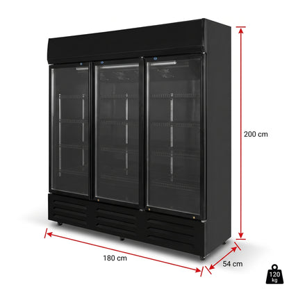 FREEZE. B-Ware Getränkekühlschrank NineThirty M mit Glastüren, 800 L Kapazität, Energieeffizienz C, abschließbar, mit Rollen