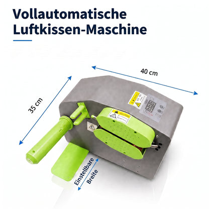 LastWerk Luftpolstermaschine für Luftkissenfolie inkl. 2x 300mm Bubble Film, kompakte Verpackungsmaschine mit digitaler Steuerung für Versand, Lager und E-Commerce