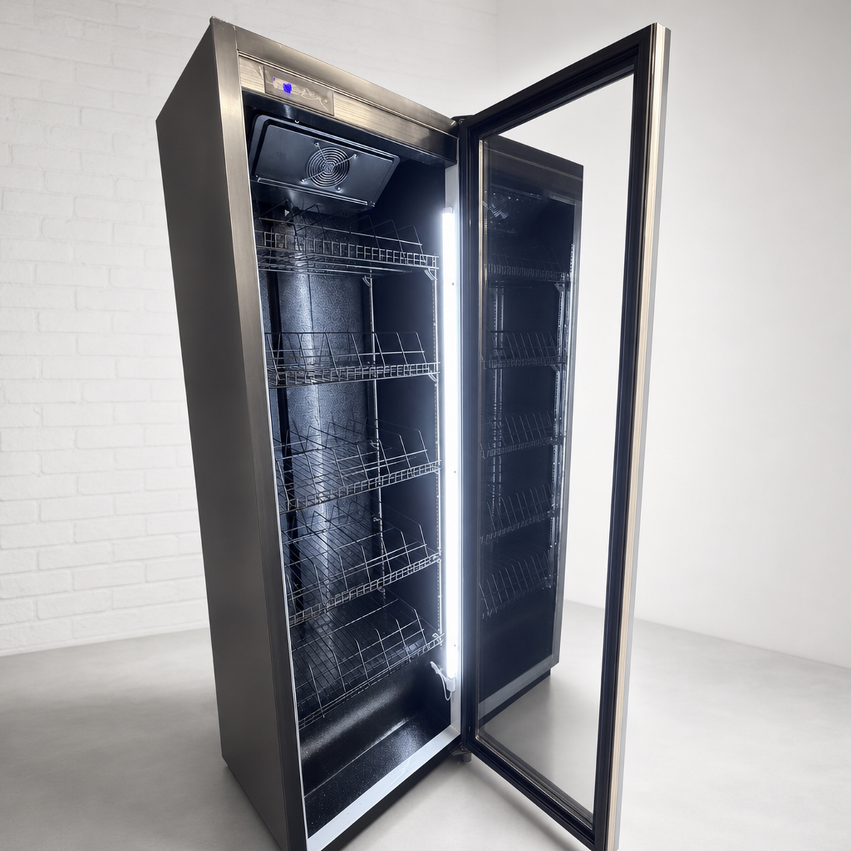 FREEZE. FourSixty A Getränkekühlschrank mit Glastür & LED-Beleuchtung - Flaschenkühlschrank mit 410L Kapazität, Aluminiumrahmen, Bierkühlschrank, Auto-Abtauung, 4 bis +10 °C