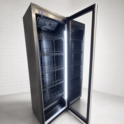 FREEZE. FourSixty A Getränkekühlschrank mit Glastür & LED-Beleuchtung - Flaschenkühlschrank mit 410L Kapazität, Aluminiumrahmen, Bierkühlschrank, Auto-Abtauung, 4 bis +10 °C