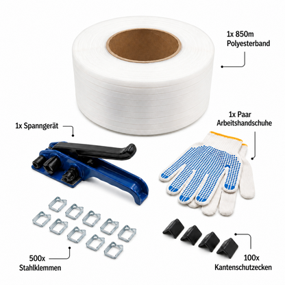 LastWerk Verpackungswerkzeug-Set aus Metall und Kunststoff, Professionelles Umreifungsgerät, robust und vielseitig einsetzbar, ideal für Transport und Lagerung