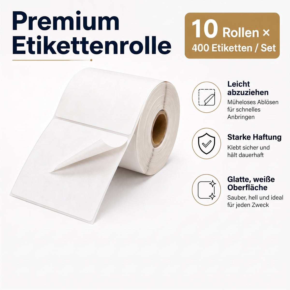 LastWerk Versandetiketten 100 x 150 cm auf Rolle, 10 Rollen je 400 Thermoetiketten, weiß matt, permanent selbstklebend, für Direkt-Thermodrucker, Barcode, Adresse & Lagerkennzeichnung