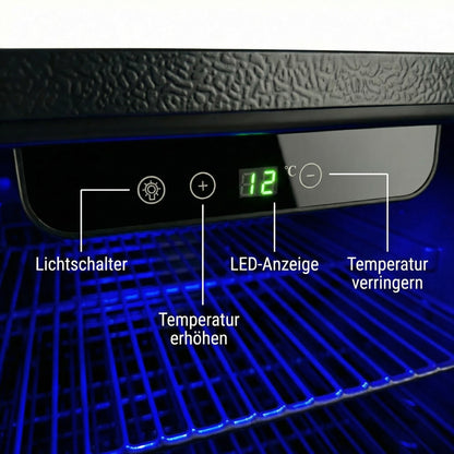 Freeze. 90L Getränkekühlschrank, Mini-Kühlschrank für 126 Dosen, Glastürkühlschrank, Weinkühler, kleiner Kühlschrank mit Glastür und verstellbaren Regalen für Zuhause/Bar/Büro, frostfrei, Schwarz