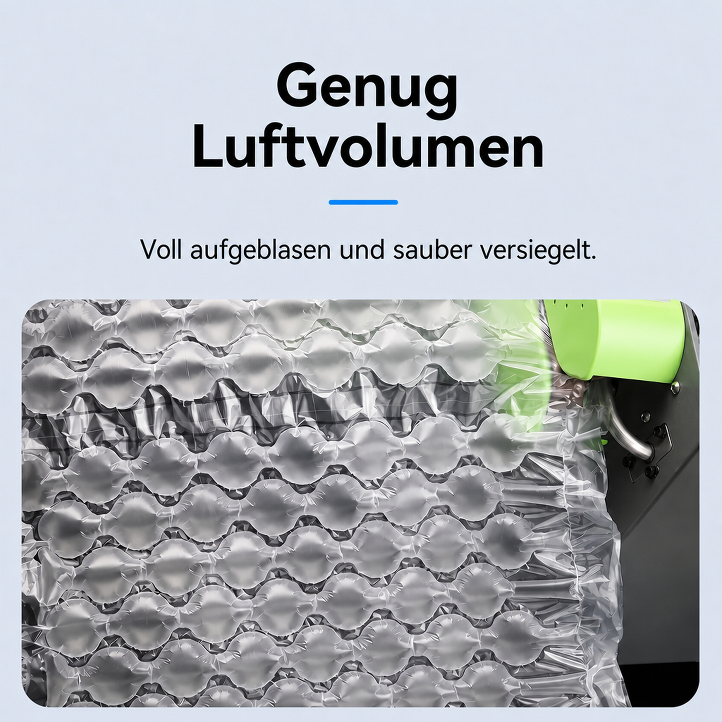 LastWerk Luftpolstermaschine für Luftkissenfolie inkl. 2x 300mm Bubble Film, kompakte Verpackungsmaschine mit digitaler Steuerung für Versand, Lager und E-Commerce