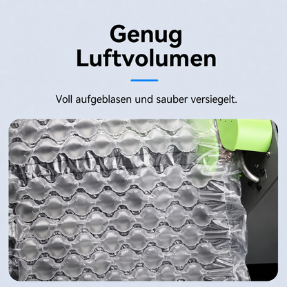 LastWerk Luftpolstermaschine für Luftkissenfolie inkl. 2x 300mm Bubble Film, kompakte Verpackungsmaschine mit digitaler Steuerung für Versand, Lager und E-Commerce