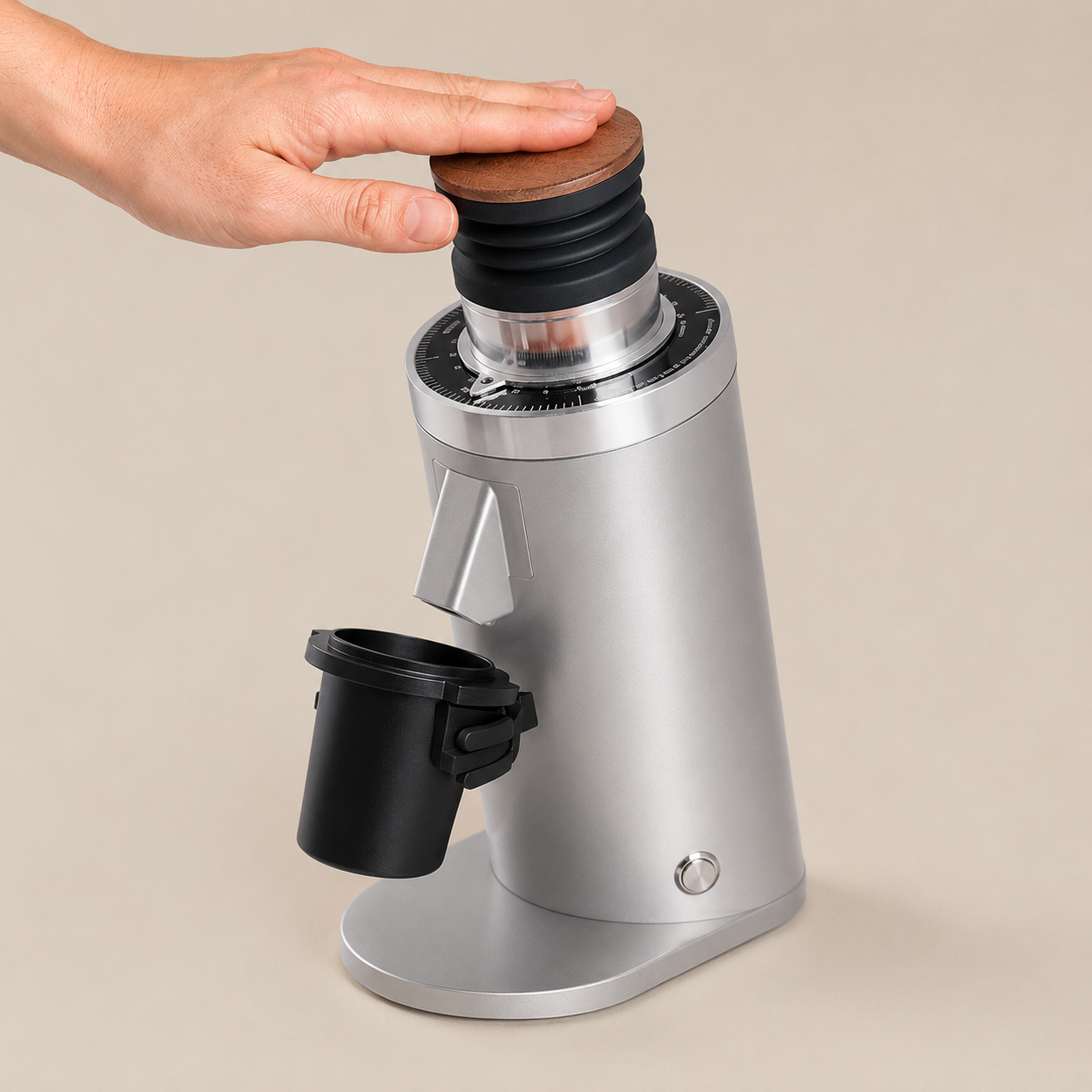 ROASTLY DF64 Kaffeemühle Gen 2 II V2.5, Berühmtes White Label, Elektrische Einzeldosis-Kaffeemühle, Nahezu Retentionsfrei (Silber)