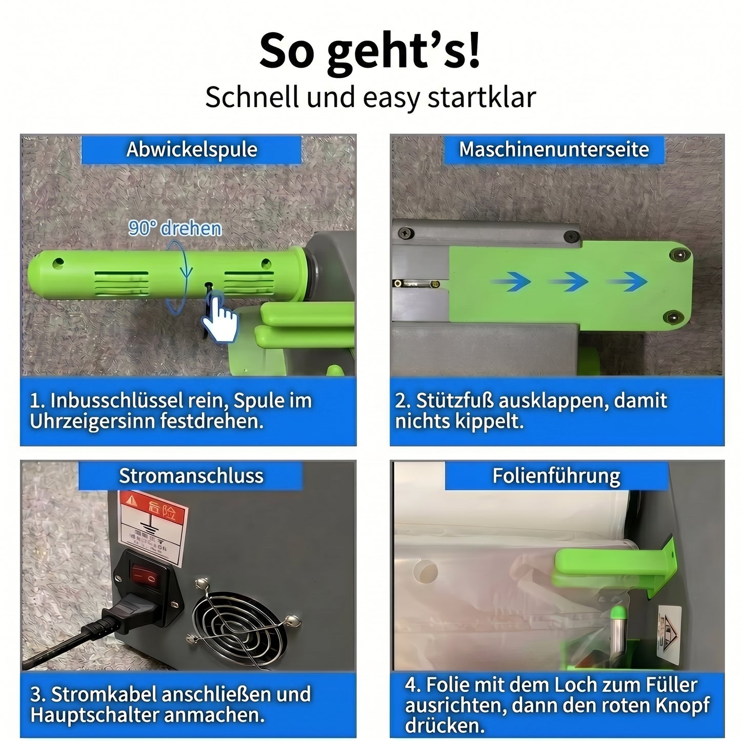 LastWerk Luftpolstermaschine für Luftkissenfolie inkl. 2x 300mm Bubble Film, kompakte Verpackungsmaschine mit digitaler Steuerung für Versand, Lager und E-Commerce