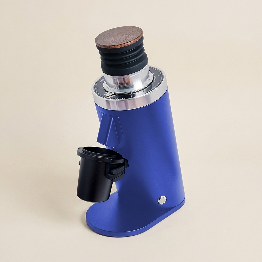 ROASTLY DF64 Kaffeemühle Gen 2 II V2.5, Berühmtes White Label, Elektrische Einzeldosis-Kaffeemühle, Nahezu Retentionsfrei (Blau)