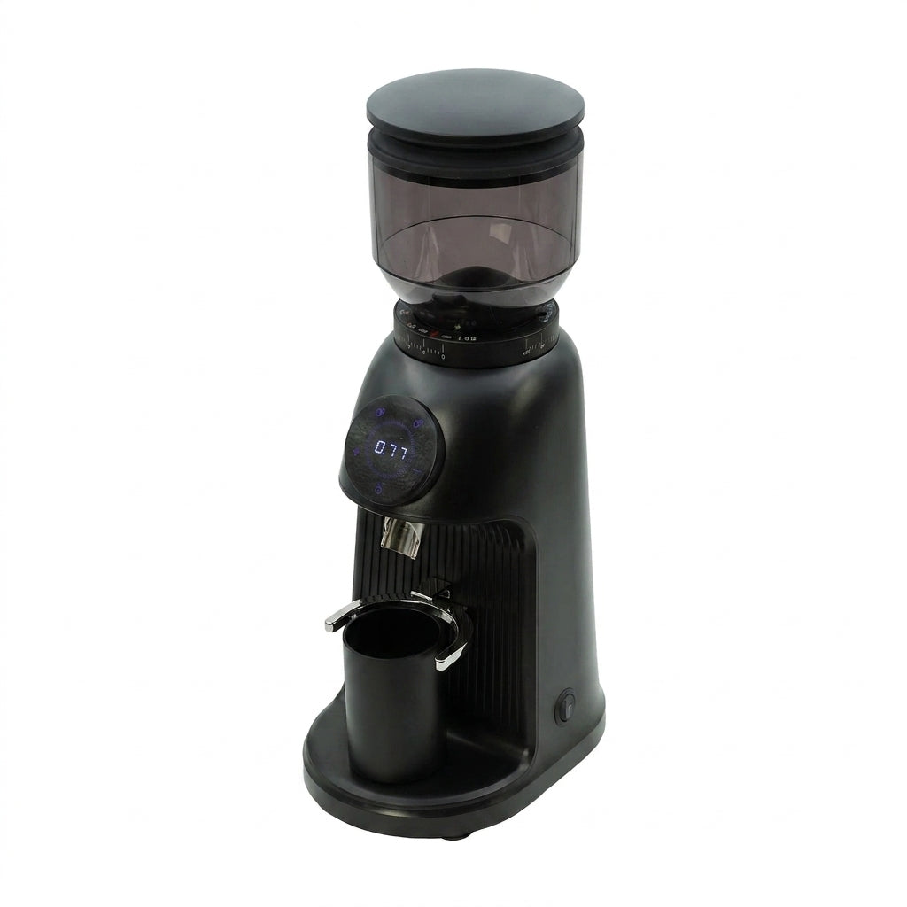 GF64 Kaffeemühle, Berühmtes White Label, Elektrische Einzeldosis-Kaffeemühle, Nahezu Retentionsfrei (Schwarz)