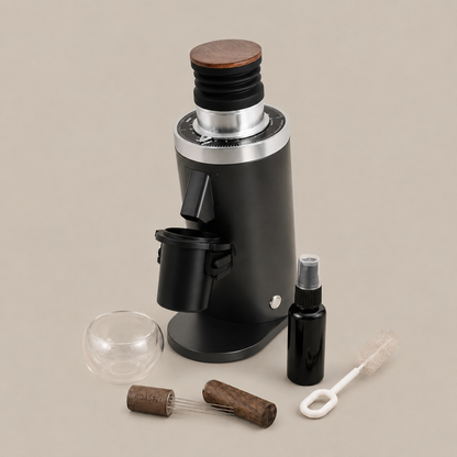 ROASTLY DF64 Kaffeemühle Gen 2 II V2.5, Berühmtes White Label, Elektrische Einzeldosis-Kaffeemühle, Nahezu Retentionsfrei (Grau)