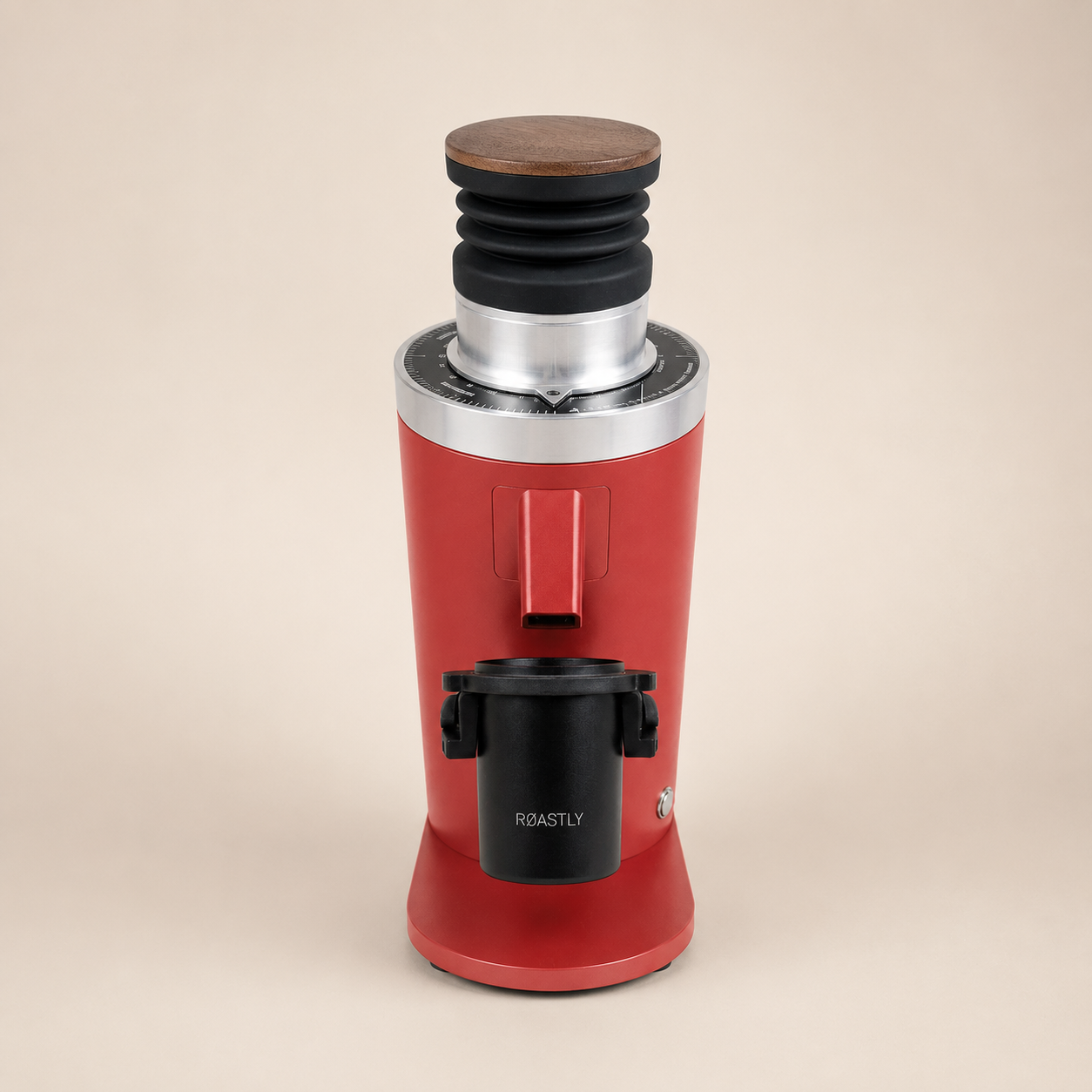 ROASTLY DF64 Kaffeemühle Gen 2 II V2.5, Berühmtes White Label, Elektrische Einzeldosis-Kaffeemühle, Nahezu Retentionsfrei (Rot)