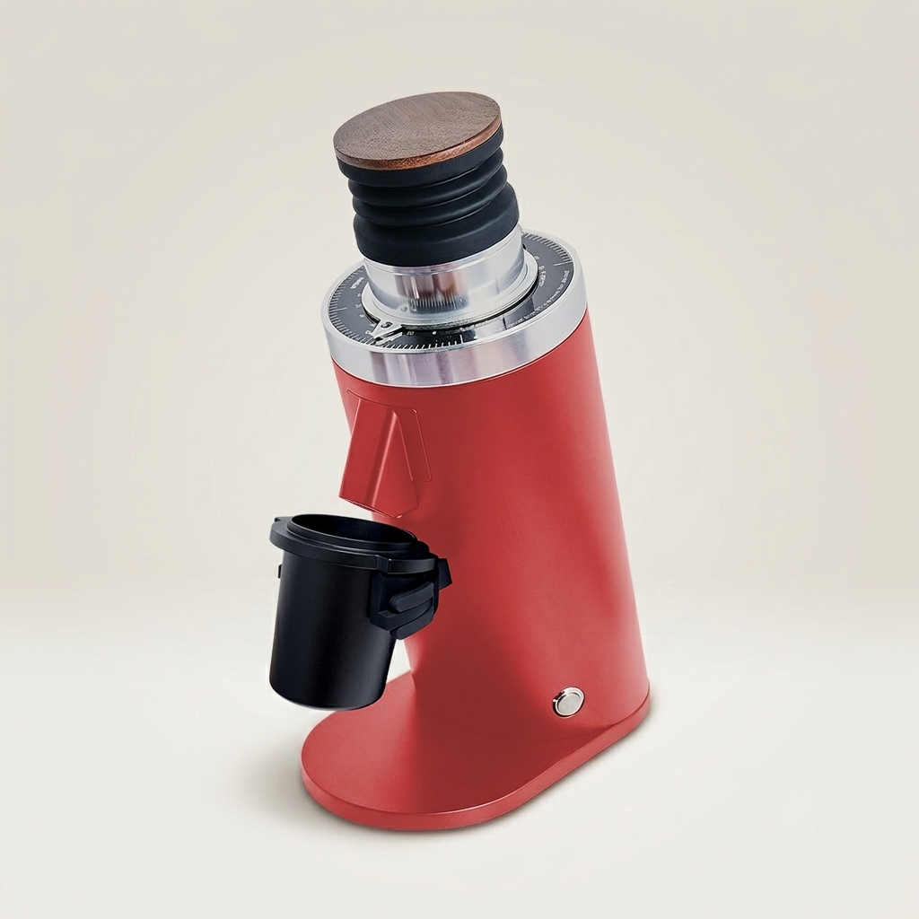 ROASTLY DF64 Kaffeemühle Gen 2 II V2.5, Berühmtes White Label, Elektrische Einzeldosis-Kaffeemühle, Nahezu Retentionsfrei (Rot)