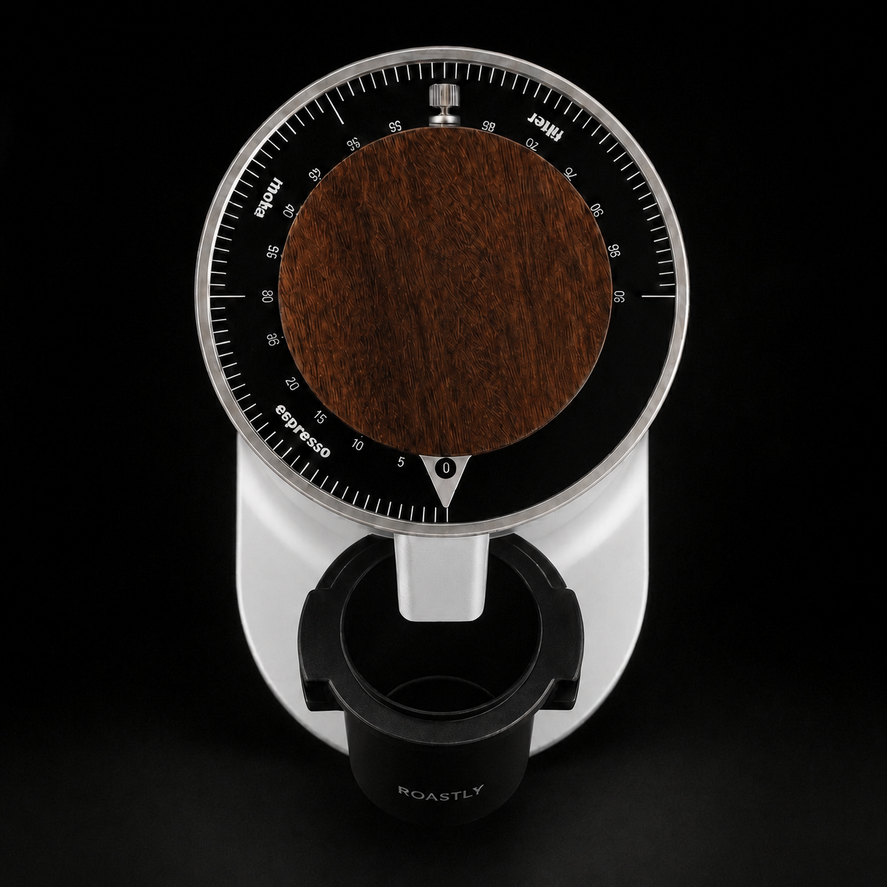 ROASTLY DF64 Kaffeemühle Gen 2 II V2.5, Berühmtes White Label, Elektrische Einzeldosis-Kaffeemühle, Nahezu Retentionsfrei (Weiß)