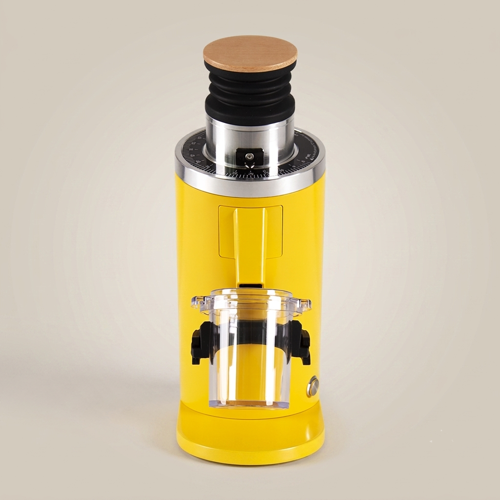 ROASTLY DF54 Kaffeemühle Gen 3 III V3/V4, Elektrische Einzeldosis-Kaffeemühle, Nahezu Retentionsfrei (Gelb)