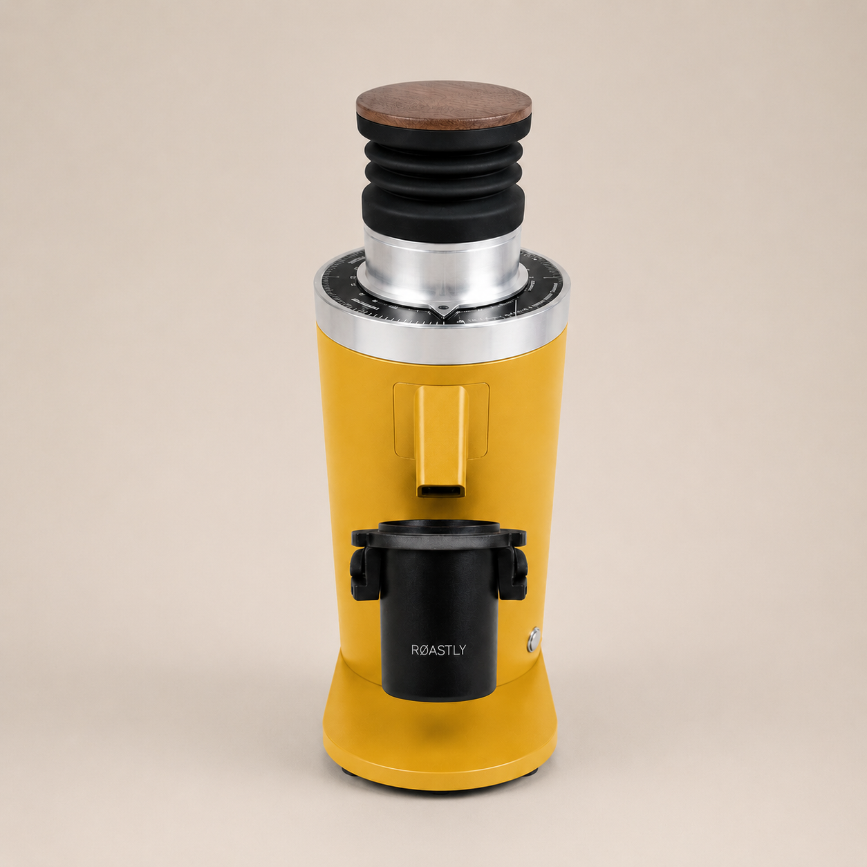ROASTLY DF64 Kaffeemühle Gen 2 II V2.5, Berühmtes White Label, Elektrische Einzeldosis-Kaffeemühle, Nahezu Retentionsfrei (Gelb)