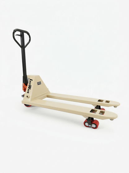 LastWerk One Hubwagen 2500 kg und 1150 mm Gabellänge PU-Rollen Handhubwagen Palettenwagen Gabelhubwagen aus Stahl, Polyurethan