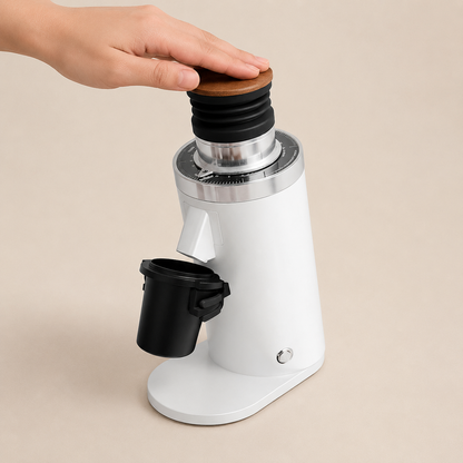 ROASTLY DF64 Kaffeemühle Gen 2 II V2.5, Berühmtes White Label, Elektrische Einzeldosis-Kaffeemühle, Nahezu Retentionsfrei (Weiß)