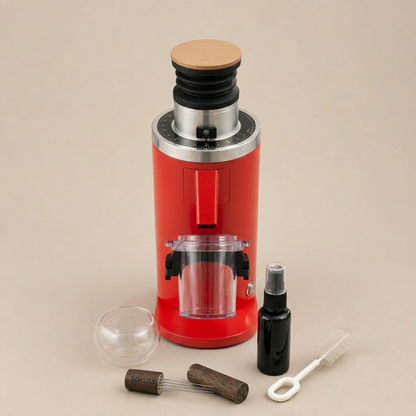 ROASTLY DF54 Kaffeemühle Gen 3 III V3/V4, Elektrische Einzeldosis-Kaffeemühle, Nahezu Retentionsfrei (Rot)