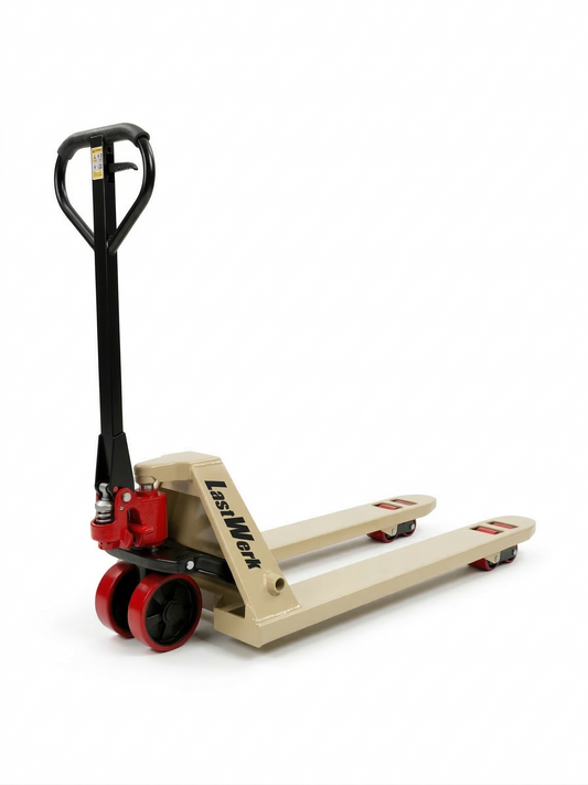 LastWerk One Hubwagen 2500 kg und 1150 mm Gabellänge PU-Rollen Handhubwagen Palettenwagen Gabelhubwagen aus Stahl, Polyurethan