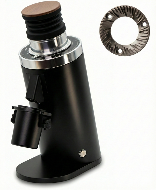 DF64 Kaffeemühle Gen 2 II V2.5, Berühmtes White Label, Elektrische Einzeldosis-Kaffeemühle, Nahezu Retentionsfrei (Schwarz)