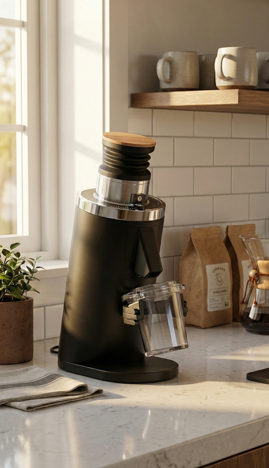 DF54 Kaffeemühle Gen 2 II V2.5, Berühmtes White-Label-Produkt, Elektrische Einzeldosis-Kaffeemühle, Nahezu Retentionsfrei (Schwarz)