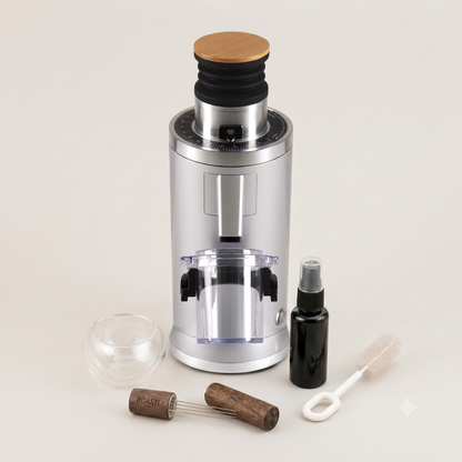 ROASTLY DF54 Kaffeemühle Gen 3 III V3/V4, Elektrische Einzeldosis-Kaffeemühle, Nahezu Retentionsfrei (Silber)