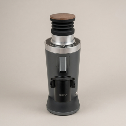 ROASTLY DF64 Kaffeemühle Gen 2 II V2.5, Berühmtes White Label, Elektrische Einzeldosis-Kaffeemühle, Nahezu Retentionsfrei (Grau)