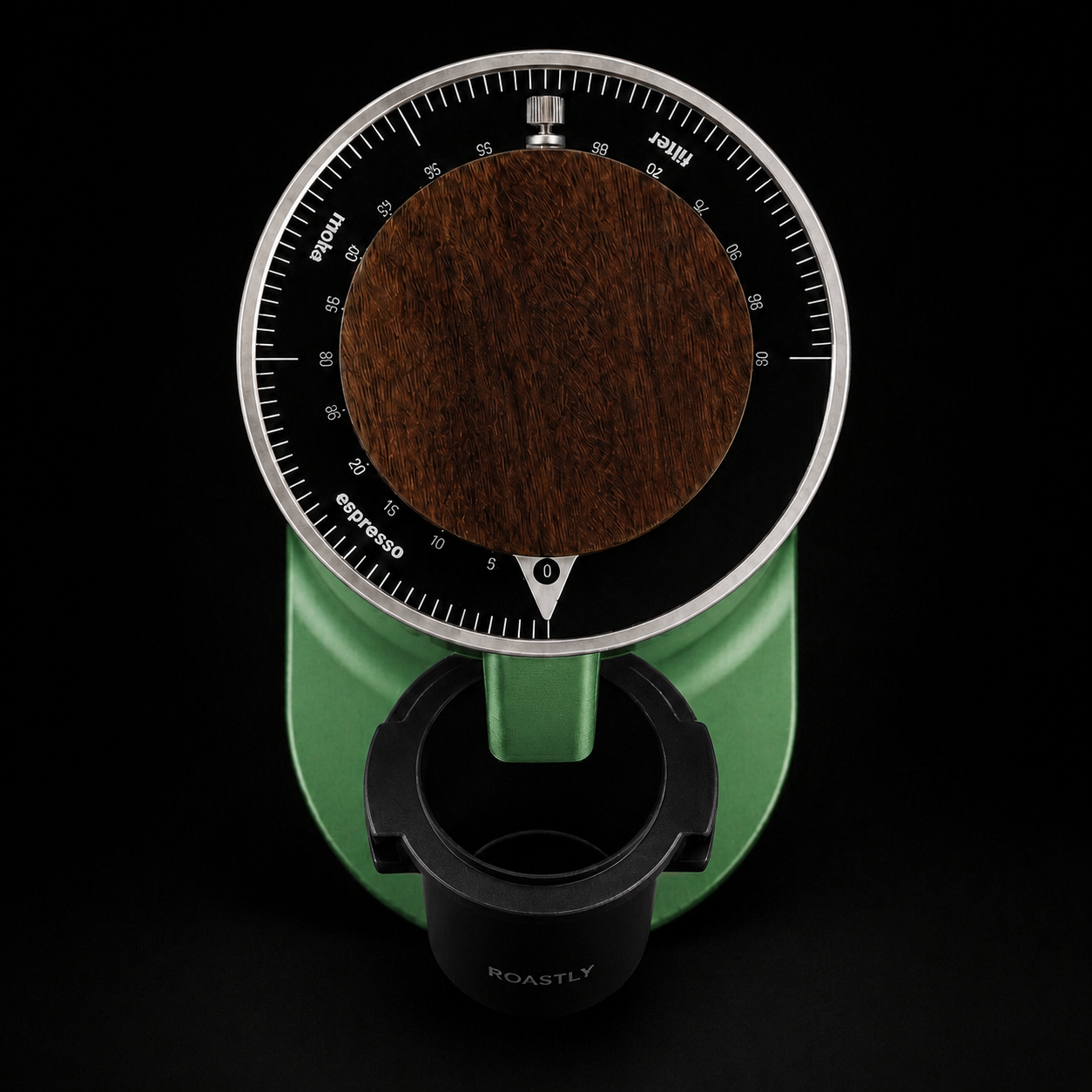 ROASTLY DF64 Kaffeemühle Gen 2 II V2.5, Berühmtes White Label, Elektrische Einzeldosis-Kaffeemühle, Nahezu Retentionsfrei (Grün)