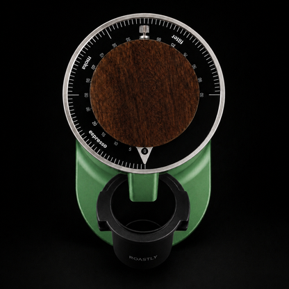 ROASTLY DF64 Kaffeemühle Gen 2 II V2.5, Berühmtes White Label, Elektrische Einzeldosis-Kaffeemühle, Nahezu Retentionsfrei (Grün)