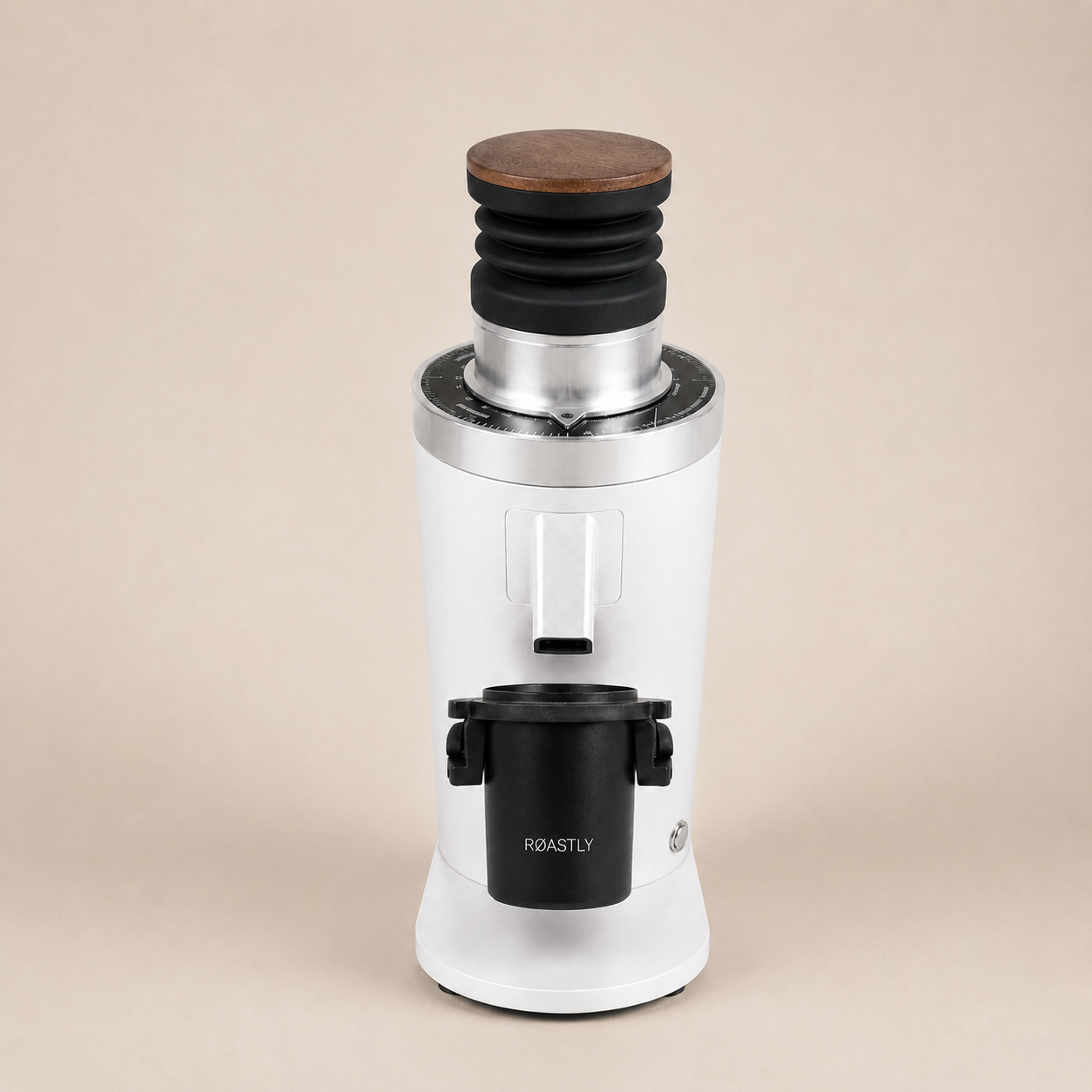 ROASTLY DF64 Kaffeemühle Gen 2 II V2.5, Berühmtes White Label, Elektrische Einzeldosis-Kaffeemühle, Nahezu Retentionsfrei (Weiß)