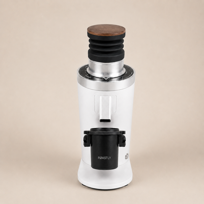 ROASTLY DF64 Kaffeemühle Gen 2 II V2.5, Berühmtes White Label, Elektrische Einzeldosis-Kaffeemühle, Nahezu Retentionsfrei (Weiß)