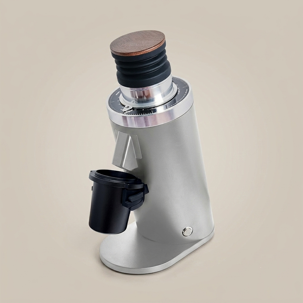 ROASTLY DF64 Kaffeemühle Gen 2 II V2.5, Berühmtes White Label, Elektrische Einzeldosis-Kaffeemühle, Nahezu Retentionsfrei (Silber)