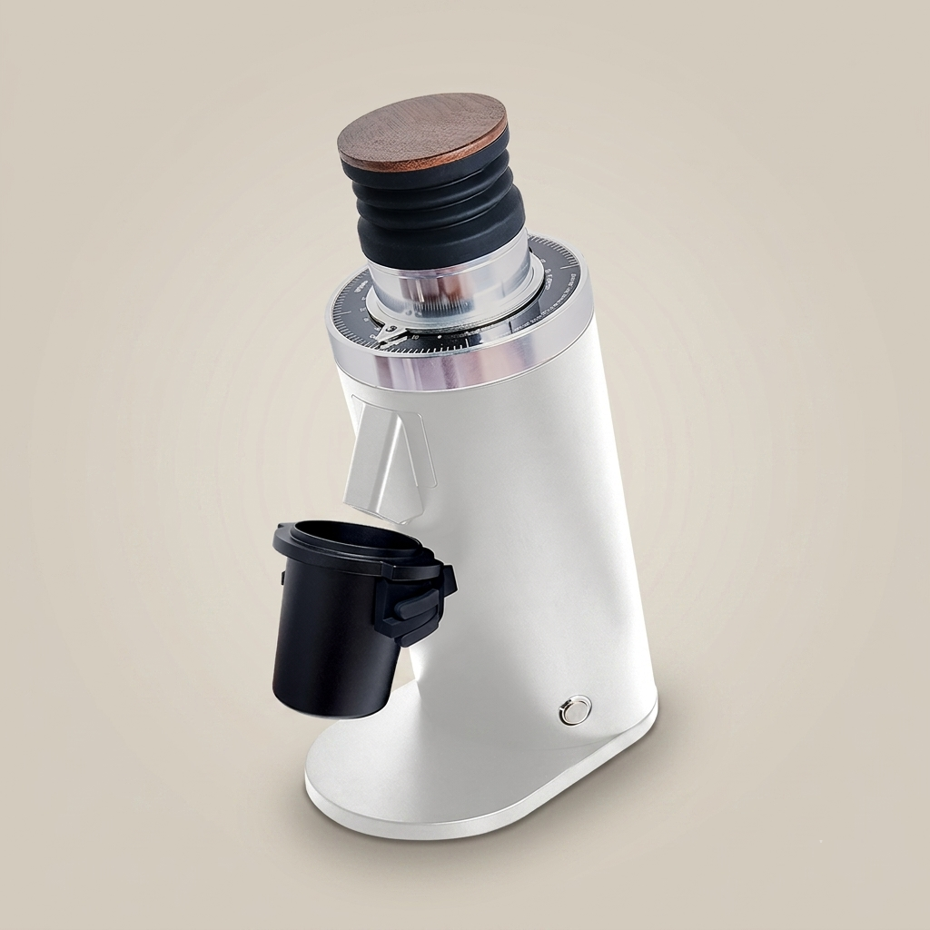 ROASTLY DF64 Kaffeemühle Gen 2 II V2.5, Berühmtes White Label, Elektrische Einzeldosis-Kaffeemühle, Nahezu Retentionsfrei (Weiß)