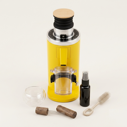 ROASTLY DF54 Kaffeemühle Gen 3 III V3/V4, Elektrische Einzeldosis-Kaffeemühle, Nahezu Retentionsfrei (Gelb)