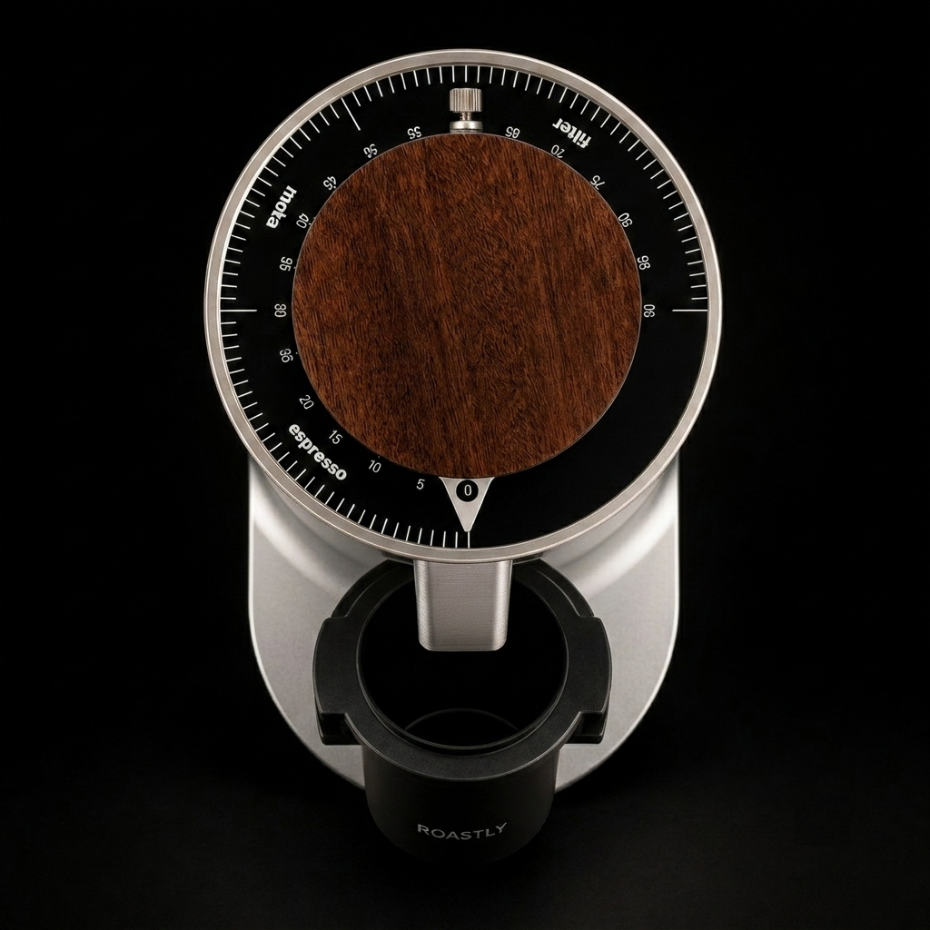 ROASTLY DF64 Kaffeemühle Gen 2 II V2.5, Berühmtes White Label, Elektrische Einzeldosis-Kaffeemühle, Nahezu Retentionsfrei (Silber)
