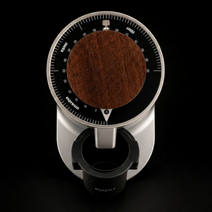 ROASTLY DF64 Kaffeemühle Gen 2 II V2.5, Berühmtes White Label, Elektrische Einzeldosis-Kaffeemühle, Nahezu Retentionsfrei (Silber)