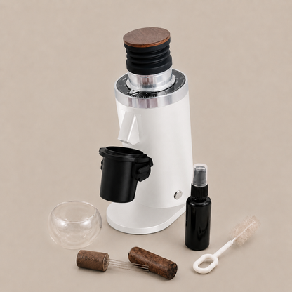 ROASTLY DF64 Kaffeemühle Gen 2 II V2.5, Berühmtes White Label, Elektrische Einzeldosis-Kaffeemühle, Nahezu Retentionsfrei (Weiß)
