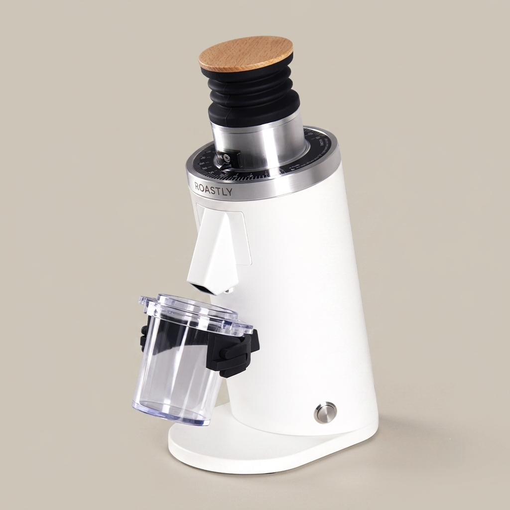 ROASTLY DF54 Kaffeemühle Gen 3 III V3/V4, Elektrische Einzeldosis-Kaffeemühle, Nahezu Retentionsfrei (Weiß)
