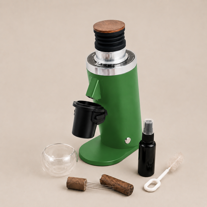 ROASTLY DF64 Kaffeemühle Gen 2 II V2.5, Berühmtes White Label, Elektrische Einzeldosis-Kaffeemühle, Nahezu Retentionsfrei (Grün)